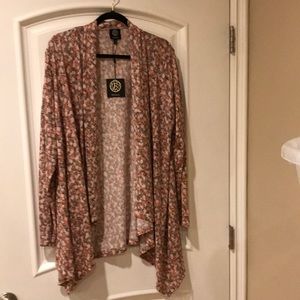 Bobeau drop front multi-colored cardigan size 1X